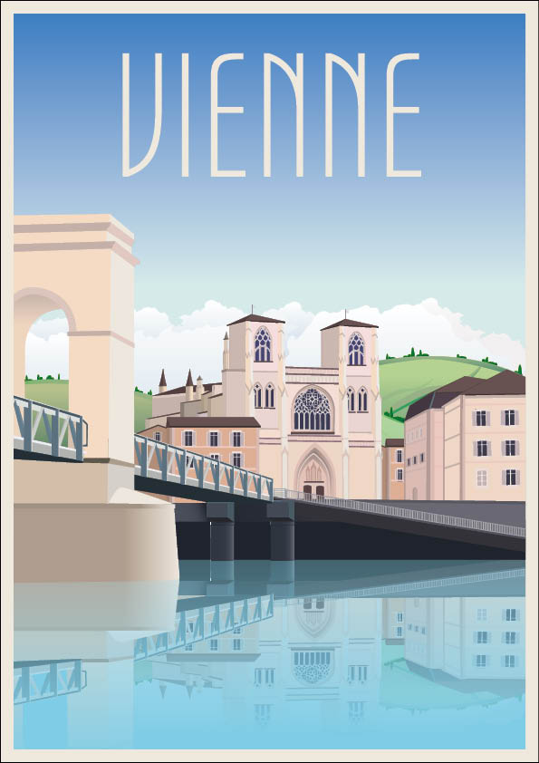 Affiche de Vienne en France réalisé en vecteur